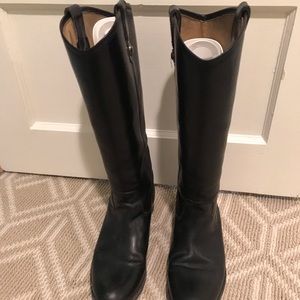 Frye Tall Black Leather Boots size 10